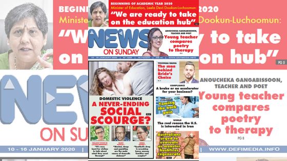 Voici la Une de News on Sunday de ce vendredi 10 janvier 2020