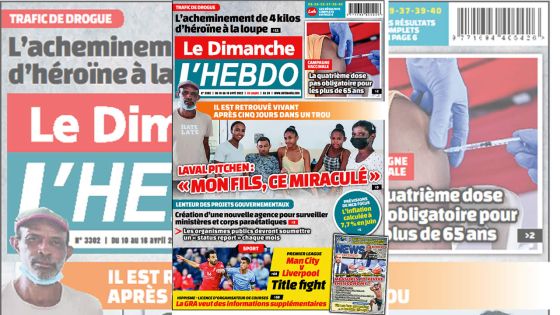 Voici la Une de Le Dimanche/L'Hebdo de ce dimanche 10 avril 2022