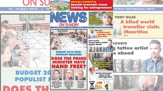 Voici la Une de News on Sunday de ce Vendredi 10 mai 2019