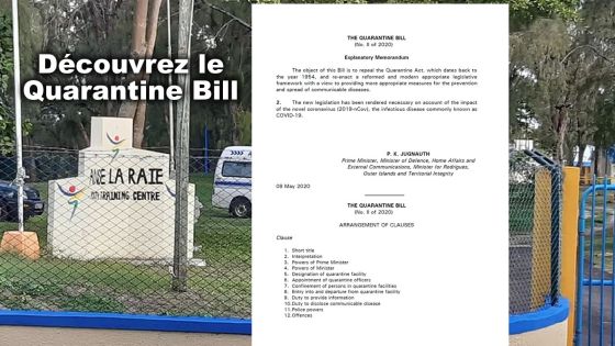 Quarantine Bill : amende allant jusqu'à Rs 500.000 et peine maximale de 5 ans de prison prévues