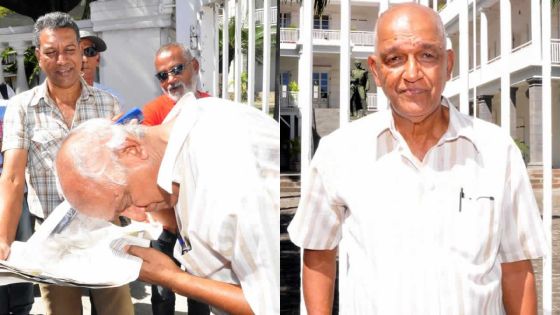 Jayen Chellum se rase le crâne devant le Parlement