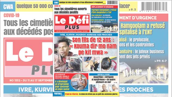 Voici la Une du Défi Plus de ce samedi 11 Septembre 2021