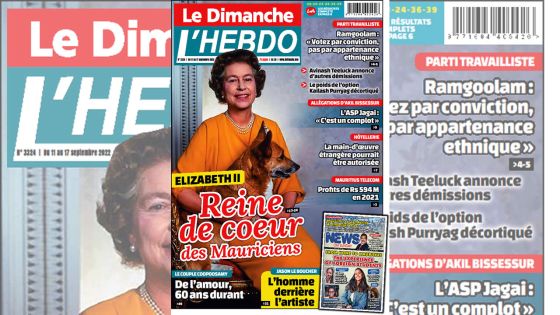 Voici la Une de Le Dimanche/L'Hebdo de ce dimanche 11 Septembre 2022