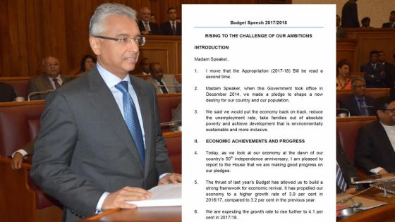 Budget 2017-18 : le discours dans son intégralité