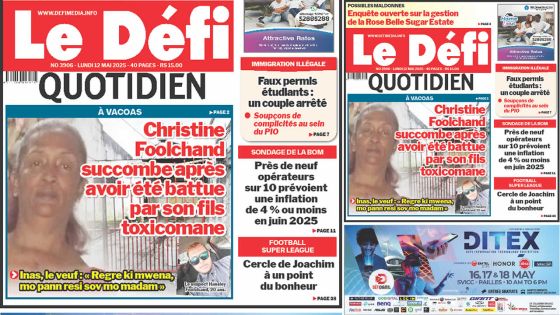 Voici la une du Défi Quotidien de ce Lundi 12 Mai 2025