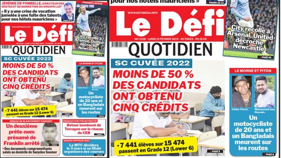 Voici la une du Défi Quotidien de ce Lundi 13 Février 2023