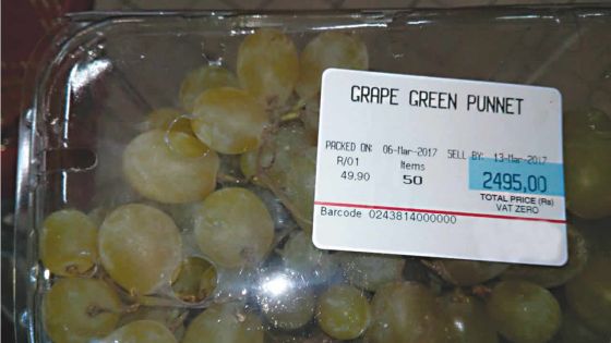 Combien coûtent les raisins ?