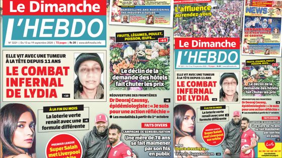 Voici la Une de Le Dimanche/L'Hebdo de ce dimanche 13 Septembre 2020