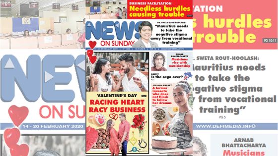 Voici la Une de News on Sunday de ce vendredi 14 février 2020