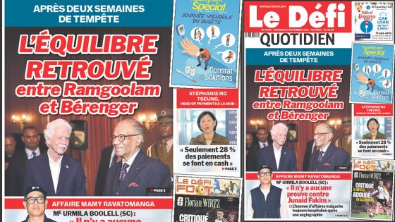 Voici la une du Défi Quotidien de ce Vendredi 14 Novembre 2025