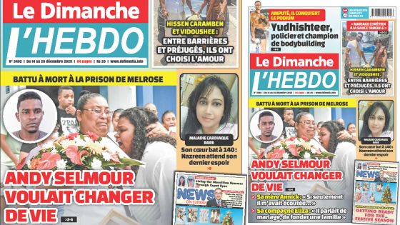 Voici la Une de Le Dimanche/L'Hebdo de ce Dimanche 14 Decembre 2025
