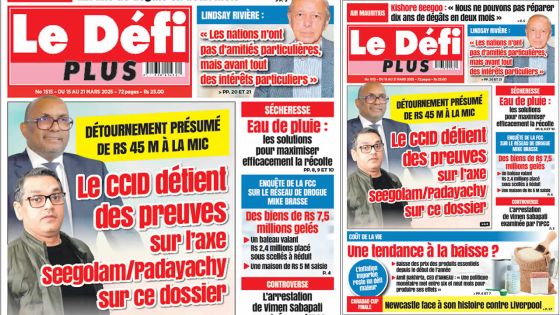 Voici la Une du Défi Plus de ce Samedi 15 Mars 2025