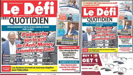 Voici la une du Défi Quotidien de ce Mardi 15 Avril 2025