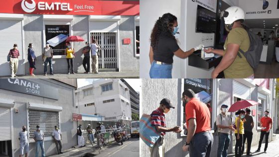 Déconfinement partiel - Paiement de mensualités : longue file d’attente dans les succursales d’Emtel et de Canal +
