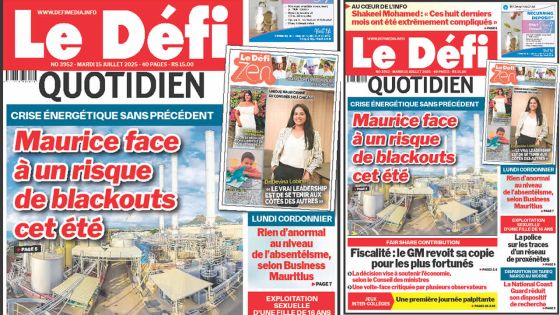 Voici la une du Défi Quotidien de ce Mardi 15 Juillet 2025