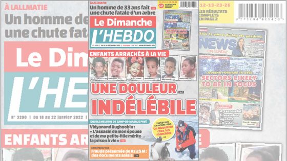 Voici la Une de Le Dimanche/L'Hebdo de ce dimanche 16 janvier 2022