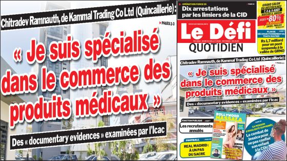 Voici la Une du Defi Quotidien de ce jeudi 16 juillet 2020