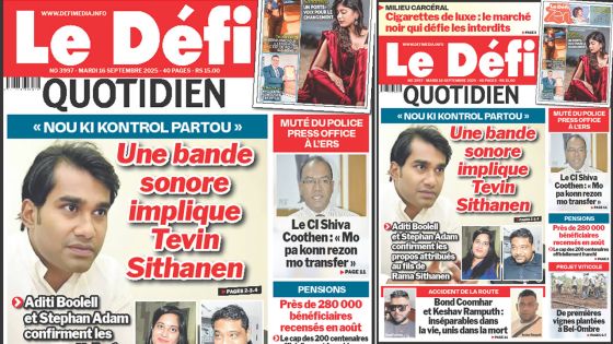 Voici la une du Défi Quotidien de ce Mardi 16 Septembre 2025