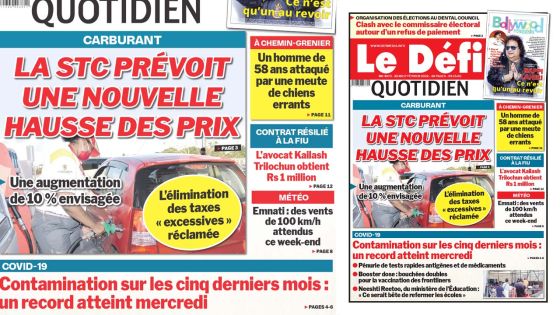 Voici la une du Défi Quotidien de ce jeudi 17 février 2022