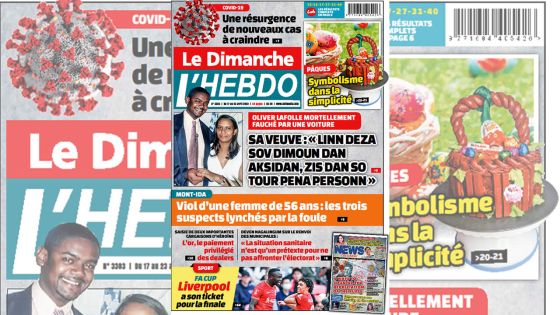 Voici la Une de Le Dimanche/L'Hebdo de ce dimanche 17 avril 2022