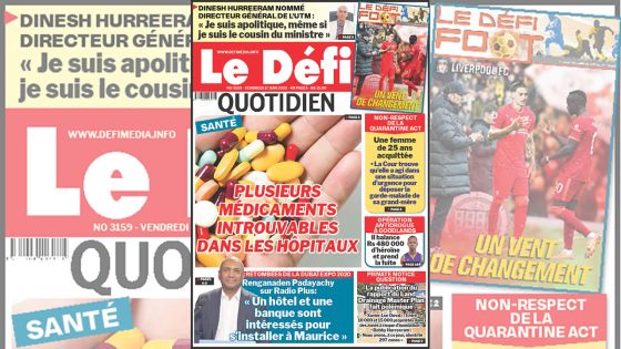 Voici la une du Défi Quotidien de ce vendredi 17 Juin 2022