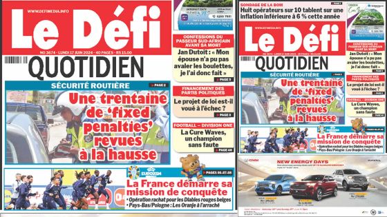 Voici la une du Défi Quotidien de ce Lundi 17 Juin 2024