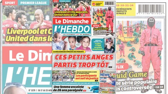 Voici la Une de Le Dimanche/L'Hebdo de ce dimanche 17 Octobre 2021