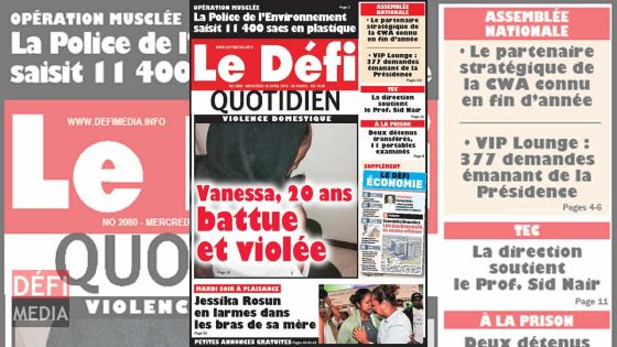 Voici la Une du Defi Quotidien de ce mercredi 18 avril