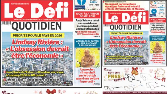 Voici la une du Défi Quotidien de ce Jeudi 18 Decembre 2025