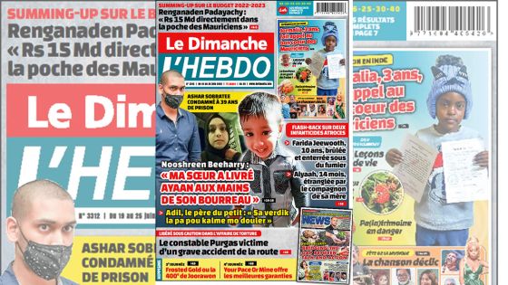 Voici la Une de Le Dimanche/L'Hebdo de ce dimanche 19 Juin 2022