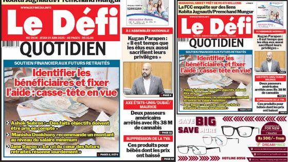 Voici la une du Défi Quotidien de ce Jeudi 19 Juin 2025