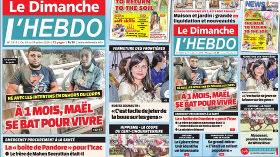 Voici la Une de Le Dimanche/L'Hebdo de ce dimanche 19 juillet 2020