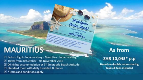 Salon du Prêt-à-partir 2016 : Air Mauritius Holidays annonce un rabais de 10 % sur ses forfaits