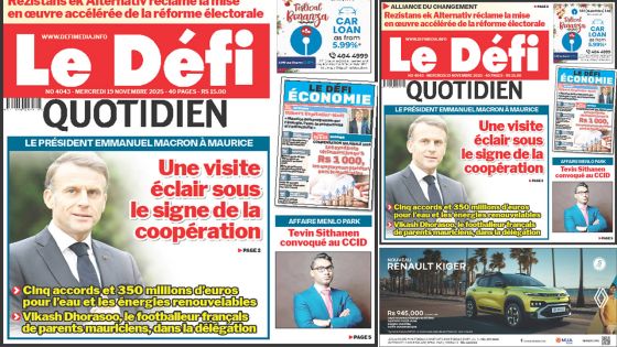 Voici la une du Défi Quotidien de ce Mercredi 19 Novembre 2025