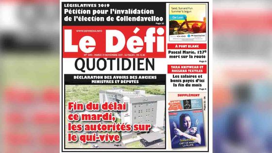 Voici la Une du Défi Quotidien de ce mardi 19 novembre 2019
