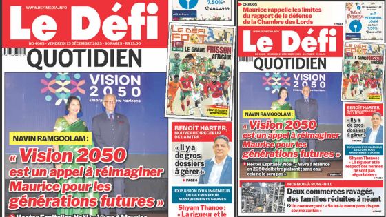 Voici la une du Défi Quotidien de ce Vendredi 19 Decembre 2025