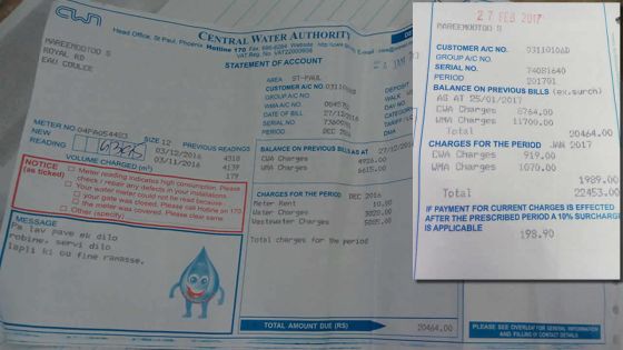 Eau : elle découvre que sa facture pour décembre s’élève à Rs 11 500 et Rs 22 000 pour janvier