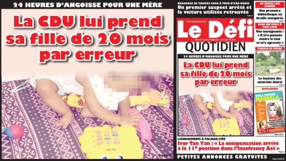 Voici la une du Defi Quotidien de ce jeudi 21 Mars 2019