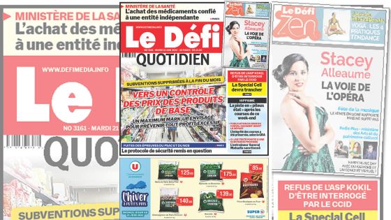Voici la une du Défi Quotidien de ce mardi 21 Juin 2022