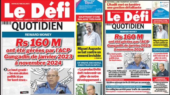 Voici la une du Défi Quotidien de ce Lundi 21 Juillet 2025