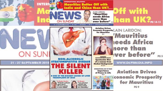 Voici la Une de News On Sunday de ce vendredi 21 Septembre 2018