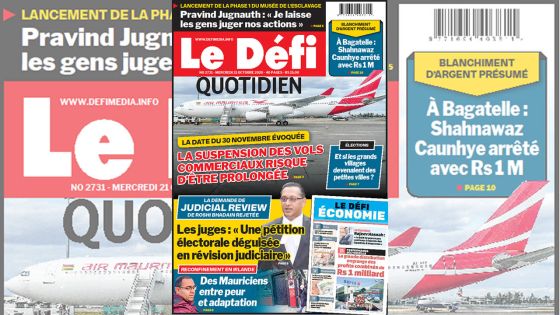 Voici la Une du Défi Quotidien de ce mercredi 21 octobre 2020