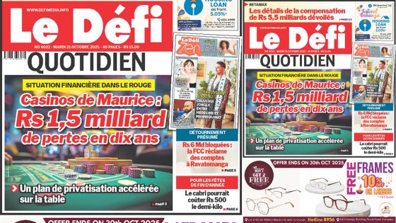 Voici la une du Défi Quotidien de ce Mardi 21 Octobre 2025