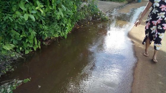 À Pamplemousses : une fuite pas réparée depuis plusieurs mois 