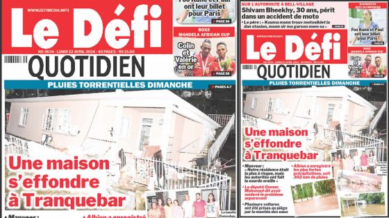 Voici la une du Défi Quotidien de ce lundi 22 Avril 2024