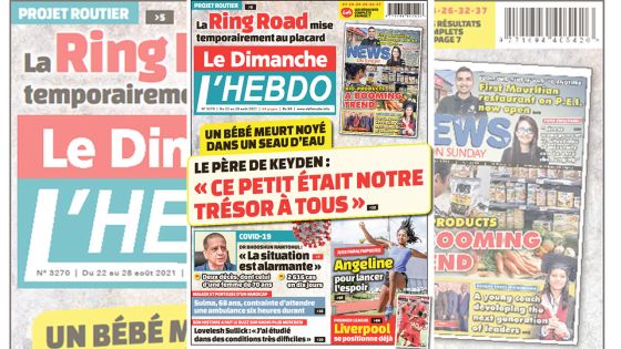 Voici la Une de Le Dimanche/L'Hebdo de ce dimanche 22 Août 2021