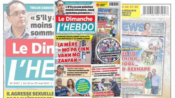 Voici la Une de Le Dimanche/L'Hebdo de ce dimanche 23 mai 2021