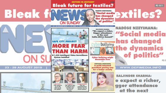 Voici la Une de News on Sunday de ce Vendredi 23 Août 2019