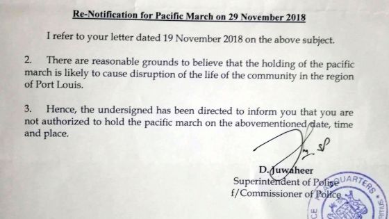 Marche pacifique des policiers à Port-Louis : des actions légales envisagées suivant le refus des Casernes centrales