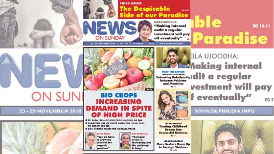 Voici la Une du News on Sunday de ce vendredi 23 Novembre 2018